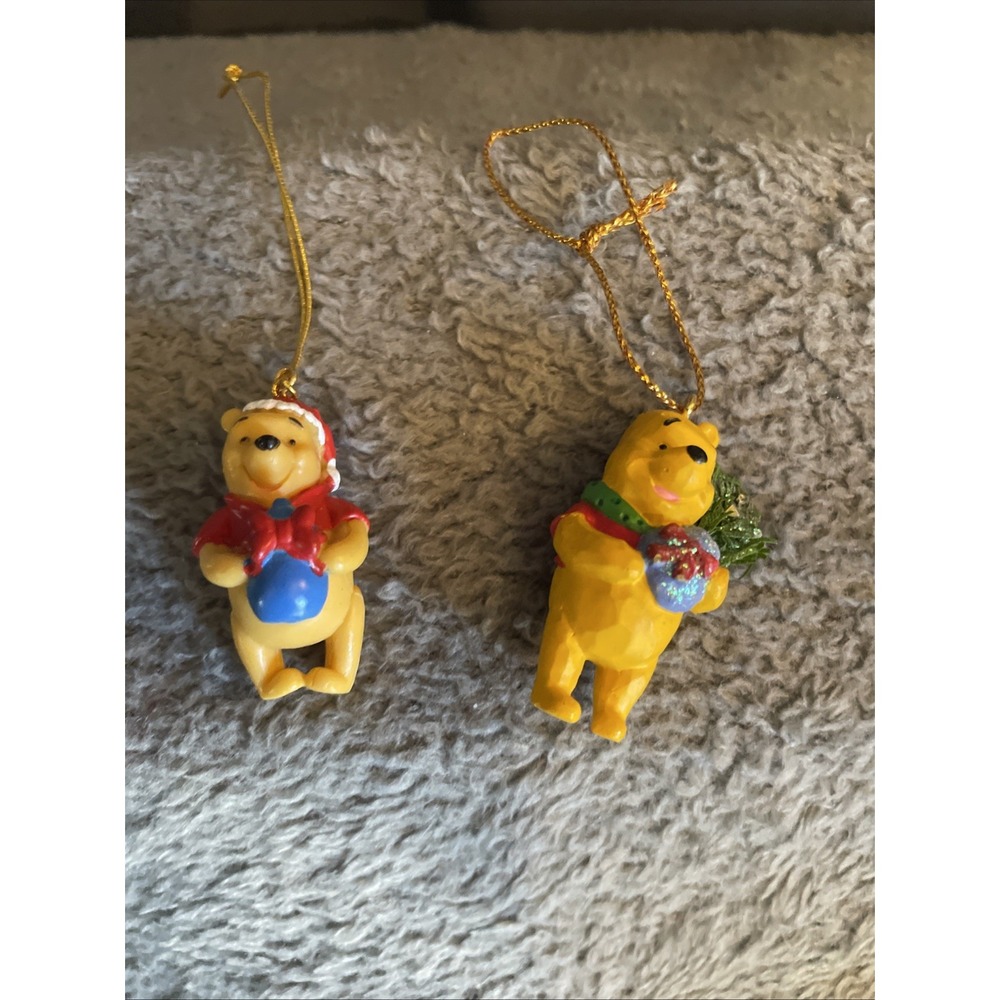 Disney's Winnie The Pooh Christmas Ornament Lot Of 2 Miniatures